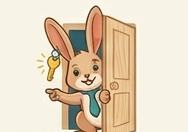 Roomy peeking out of a doorway